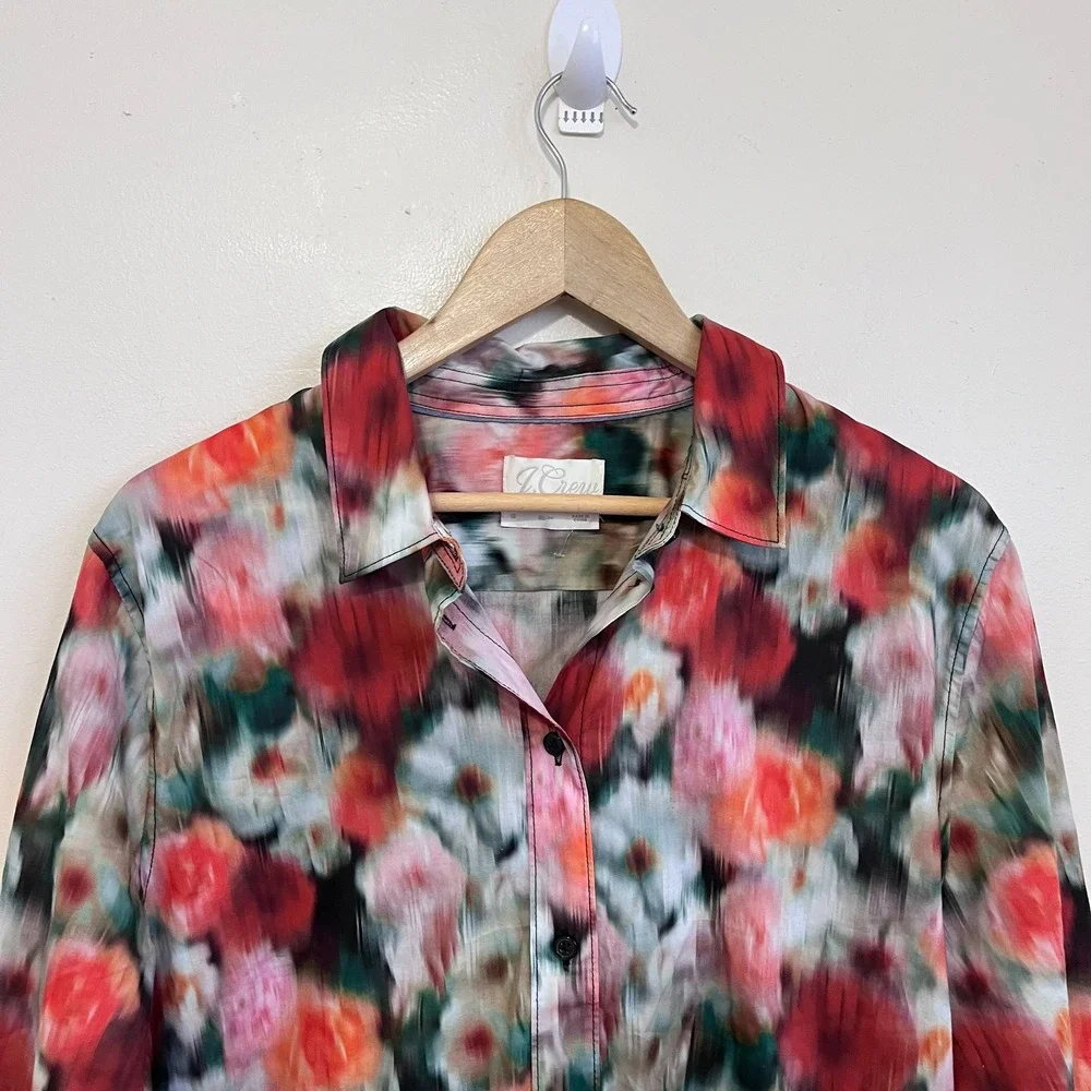 J Crew Womens Slim Fit Liberty Hazy Day Shirt Size S Floral Button‎ Lightweight
